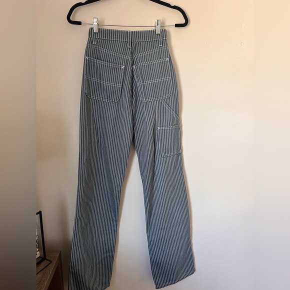 Reformation Jeans Wilder Painter High Rise Wide Leg Jean in Pinstripe NWT Sz 23 - Picture 7 of 8